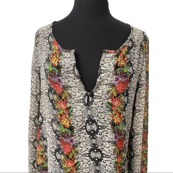 SANCTUARY Needlepoint Floral Tapestry Blouse Sz M - Picture 6 of 15